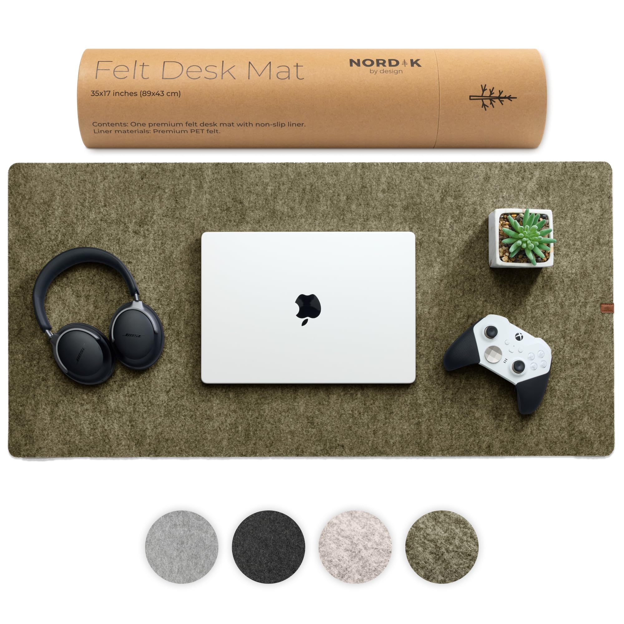 Amazon.com : Nordik Large Felt Desk Mat – Timber Moss Green – 35 x